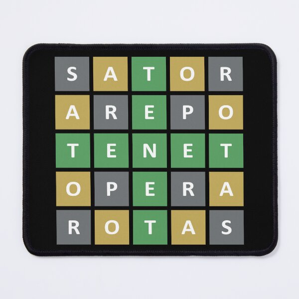 Item preview, Mysterious TENET magic word square puzzle colored in the style of Wordle game designed and sold by Moodific.