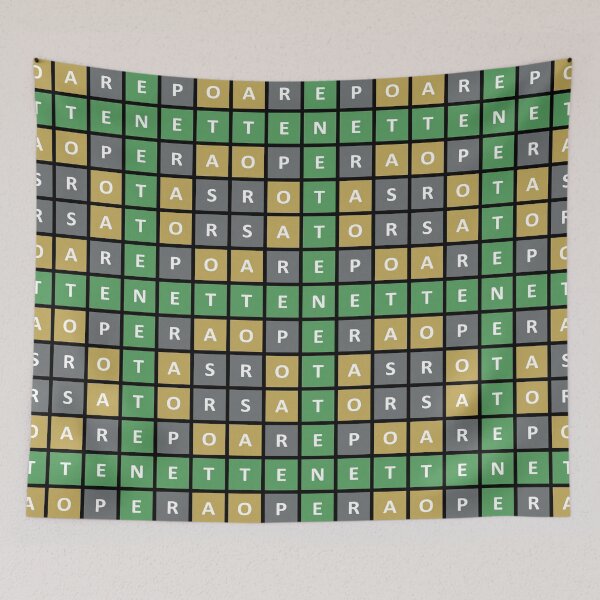 Item preview, Mysterious TENET magic word square puzzle colored in the style of Wordle game designed and sold by Moodific.