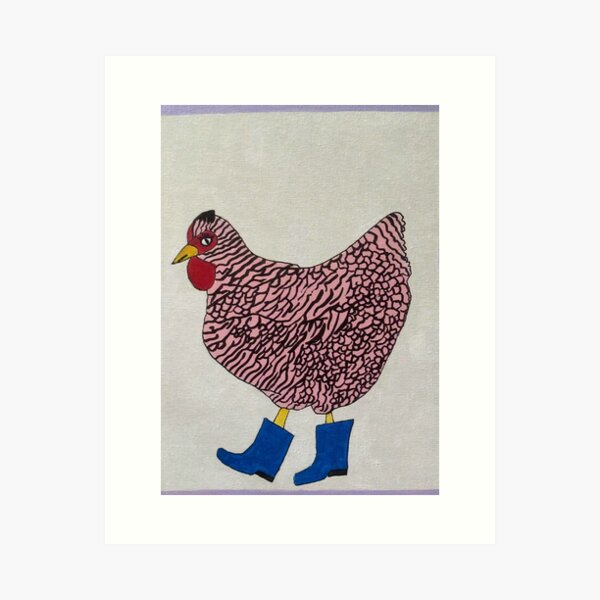Rooster At Work Art Print
