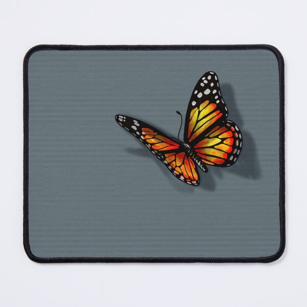 Item preview, Happy Butterfly on grey / 3D optical illusion / trick of the eye /  designed and sold by wild.geranium.design.