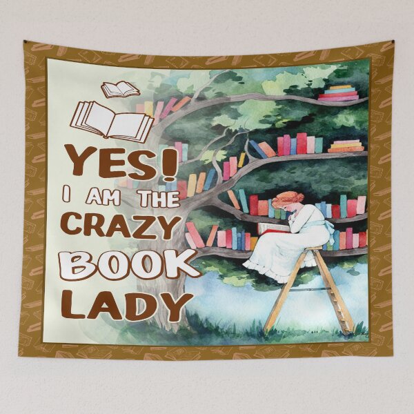 Item preview, YES I AM THE CRAZY BOOK LADY designed and sold by VickyCloset.