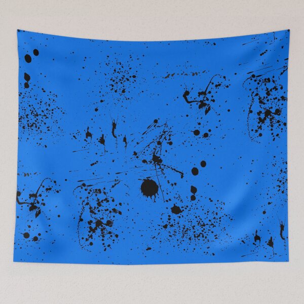 Item preview, Abstract Patterns Of Ink splattered All Over A Canvas blue version designed and sold by Cora Gregory.
