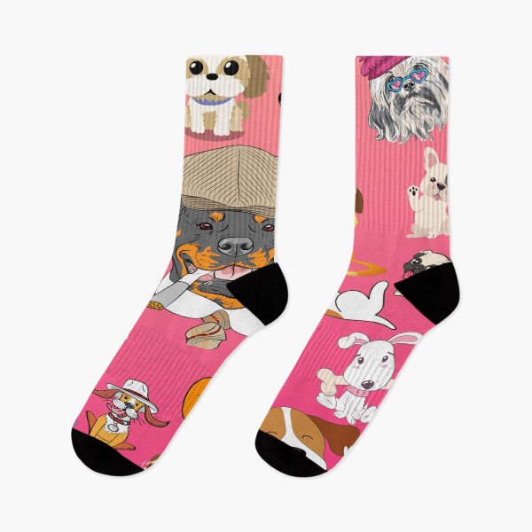 Item preview, Colorful funny nice Dogs Seamless Pattern. designed and sold by RovanMoonLight.