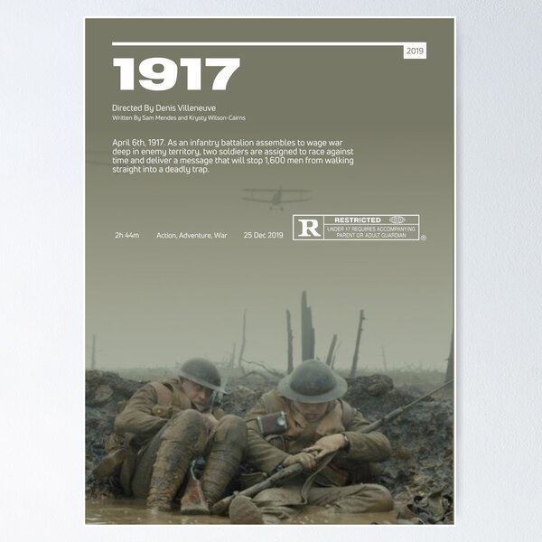 1917 Free War Movies Full Length 2019 1917 Movie Poster