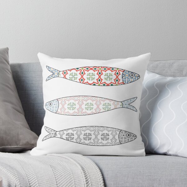 Item preview, Traditional Portuguese icon. Colored sardines with typical Portuguese tiles patterns. Vector illustration designed and sold by AnaMOMarques.