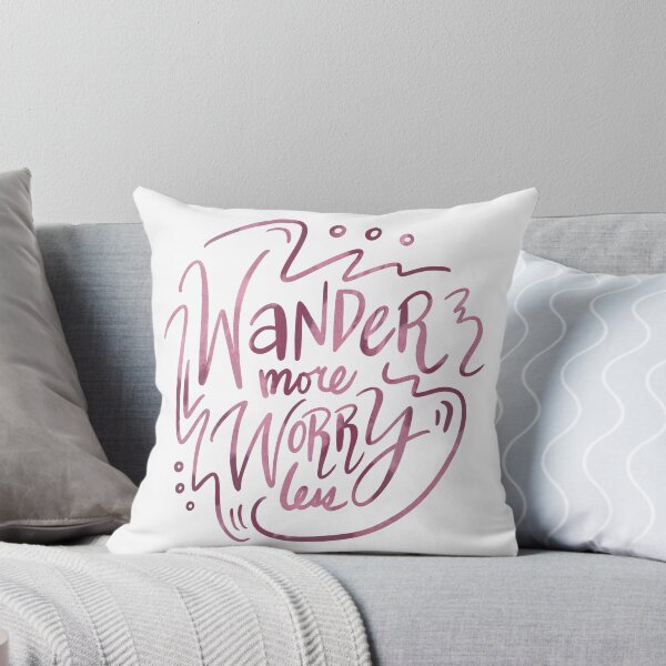 Item preview, Wander More Worry Less Pink 2 designed and sold by lineartdesigns.
