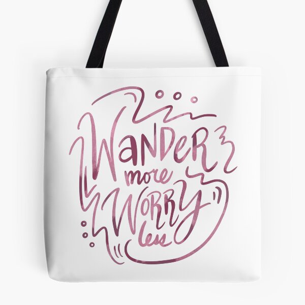 Item preview, Wander More Worry Less Pink 2 designed and sold by lineartdesigns.