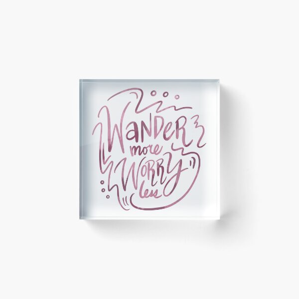 Item preview, Wander More Worry Less Pink 2 designed and sold by lineartdesigns.