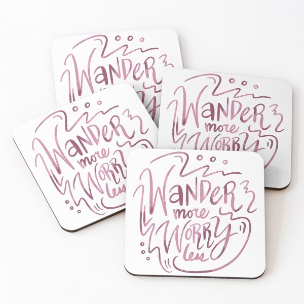 Item preview, Wander More Worry Less Pink 2 designed and sold by lineartdesigns.