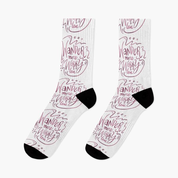 Item preview, Wander More Worry Less Pink 2 designed and sold by lineartdesigns.