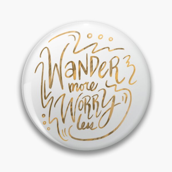 Item preview, Wander More Worry Less Yellow Gold 3 designed and sold by lineartdesigns.