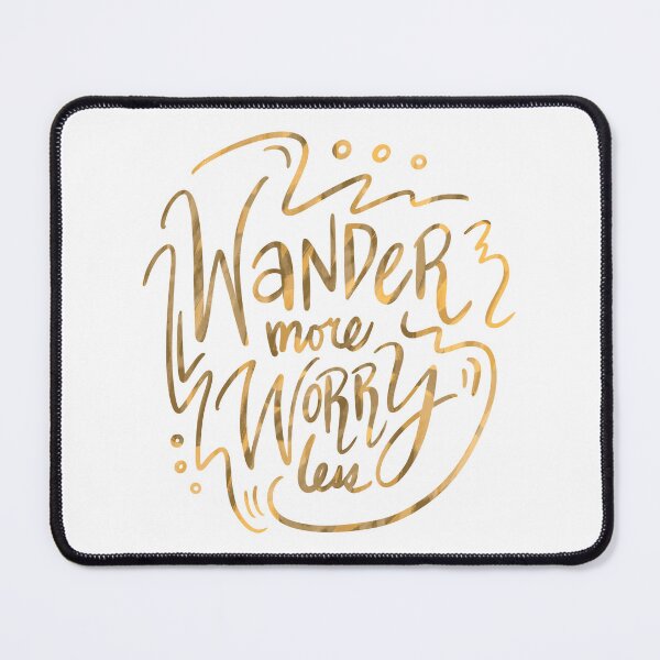Item preview, Wander More Worry Less Yellow Gold 3 designed and sold by lineartdesigns.