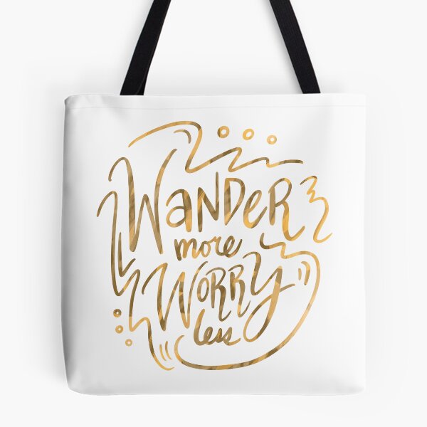 Item preview, Wander More Worry Less Yellow Gold 3 designed and sold by lineartdesigns.