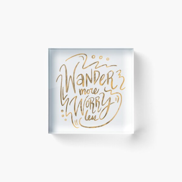 Item preview, Wander More Worry Less Yellow Gold 3 designed and sold by lineartdesigns.