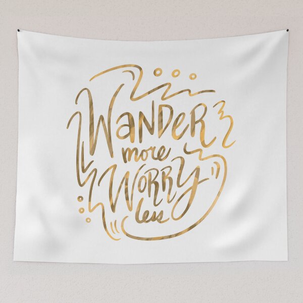 Item preview, Wander More Worry Less Yellow Gold 3 designed and sold by lineartdesigns.