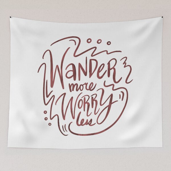 Item preview, Wander More Worry Less Yellow Red 4 designed and sold by lineartdesigns.