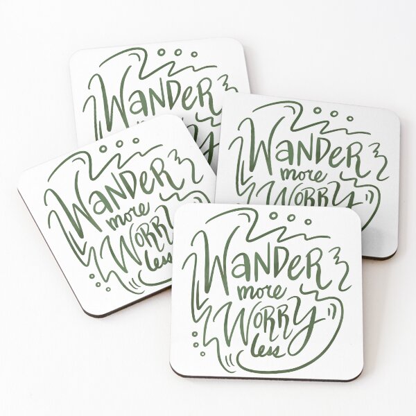 Item preview, Wander More Worry Less Green 5 designed and sold by lineartdesigns.