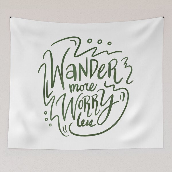 Item preview, Wander More Worry Less Green 5 designed and sold by lineartdesigns.