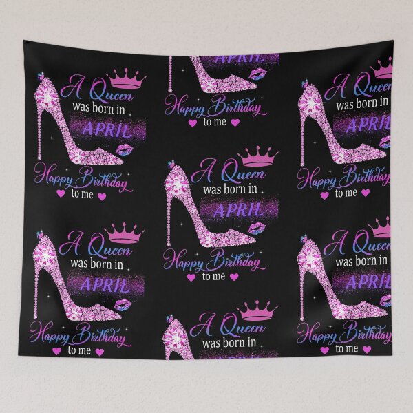 Item preview, Queen Was Born In April Happy Birthday Ladies designed and sold by R&BApparel.