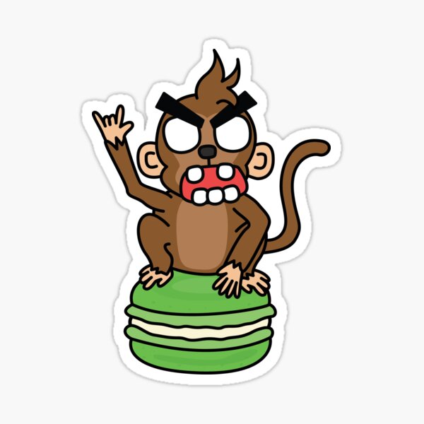 angry zombie monkey macaron Sticker