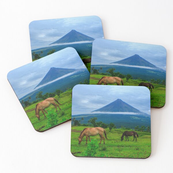 Item preview, Mayon Volcano with a horse pasture designed and sold by Pabalonshop.