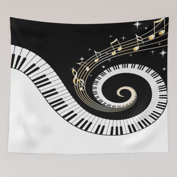 Item preview, Piano music keyboard round  designed and sold by SweetPea49.