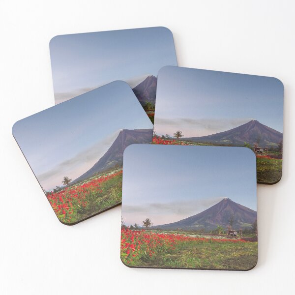 Item preview, Flower Blossom with mayon volcano background  designed and sold by Pabalonshop.