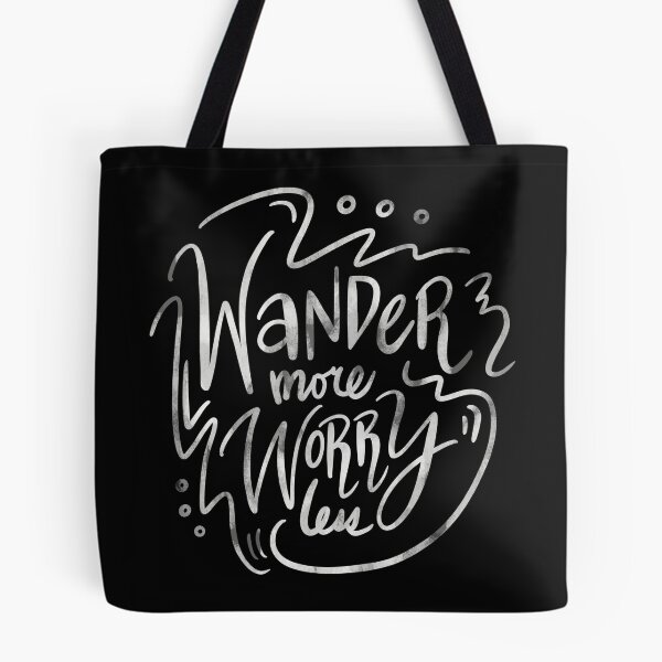 Item preview, Wander More Worry Less White Gray 6 designed and sold by lineartdesigns.