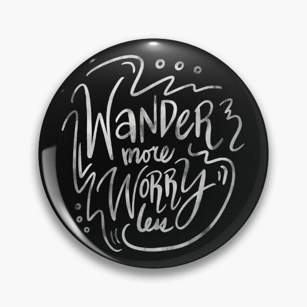 Item preview, Wander More Worry Less White Gray 6 designed and sold by lineartdesigns.