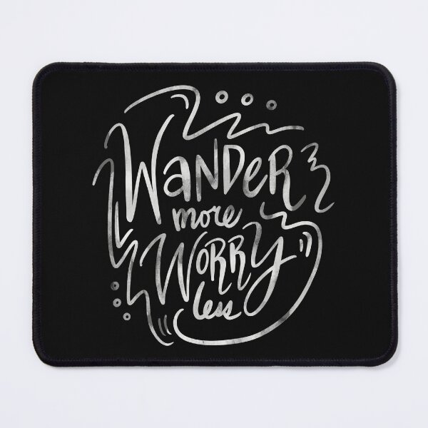 Item preview, Wander More Worry Less White Gray 6 designed and sold by lineartdesigns.