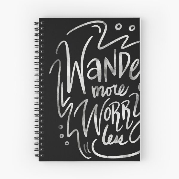 Item preview, Wander More Worry Less White Gray 6 designed and sold by lineartdesigns.
