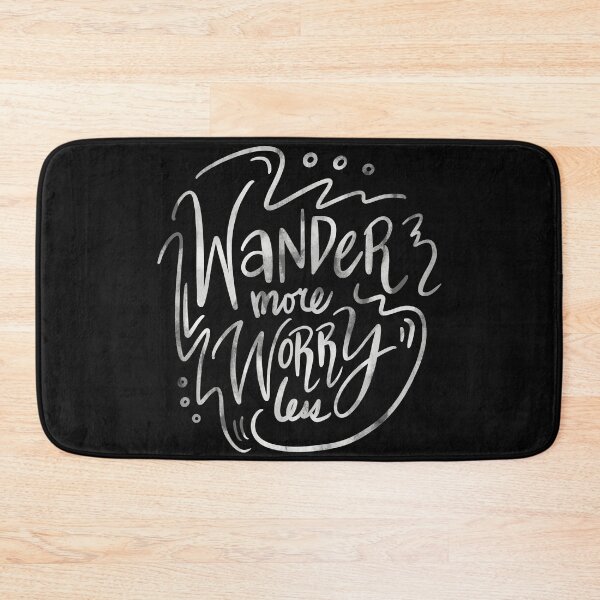 Item preview, Wander More Worry Less White Gray 6 designed and sold by lineartdesigns.