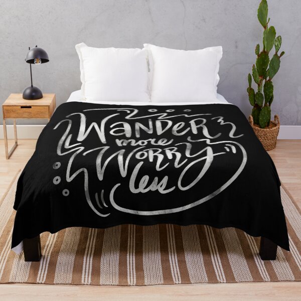 Item preview, Wander More Worry Less White Gray 6 designed and sold by lineartdesigns.