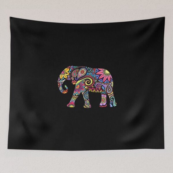 Item preview, Elephant Colorful Jungle Flowers Hippie Boho Tribal designed and sold by Anderson456.