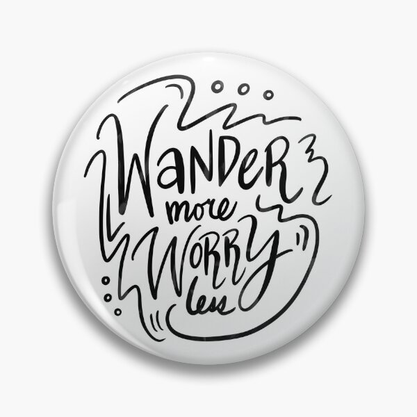 Item preview, Wander More Worry Less Black 7 designed and sold by lineartdesigns.