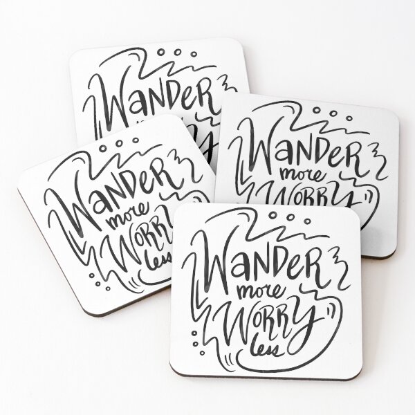 Item preview, Wander More Worry Less Black 7 designed and sold by lineartdesigns.