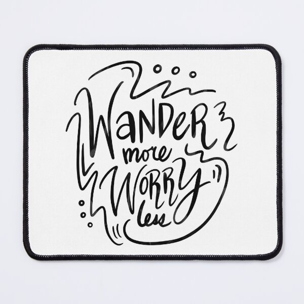 Item preview, Wander More Worry Less Black 7 designed and sold by lineartdesigns.