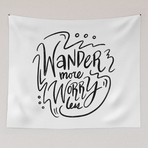 Item preview, Wander More Worry Less Black 7 designed and sold by lineartdesigns.