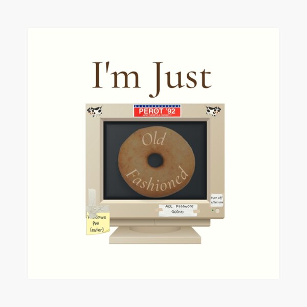 Item preview, I'm just old fashioned retro desktop computer monitor donut  designed and sold by Tex Murphy.