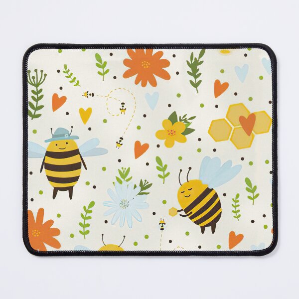 Item preview, Cute Bees Floral Pattern designed and sold by SweetTea4U.