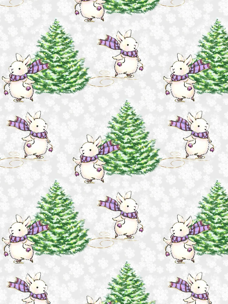 Thumbnail 4 of 4, iPhone Case, Winter Skating Rabbit Pattern designed and sold by SweetTea4U.