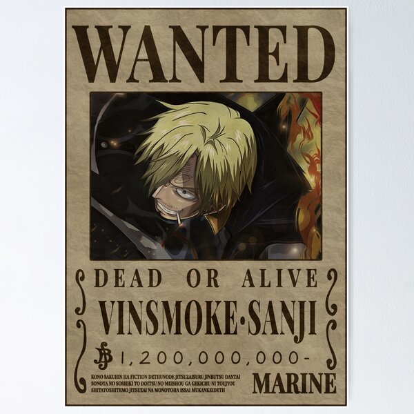Vinsmoke Sanji One Piece Wanted Poster Póster