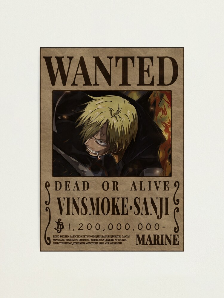 One Piece Bounty Wanted Vinsmoke Sanji Modelo