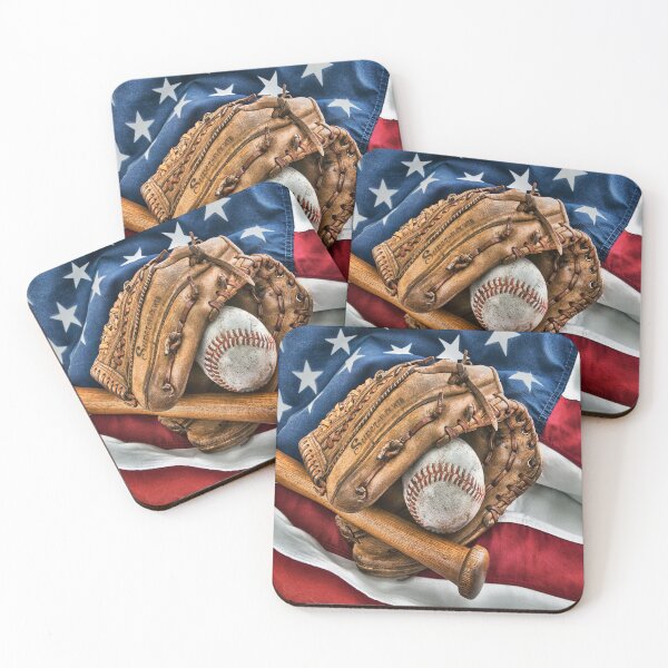 Item preview, baseball and flag wallpaper  designed and sold by chanchan79.