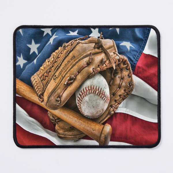 Item preview, baseball and flag wallpaper designed and sold by chanchan79.