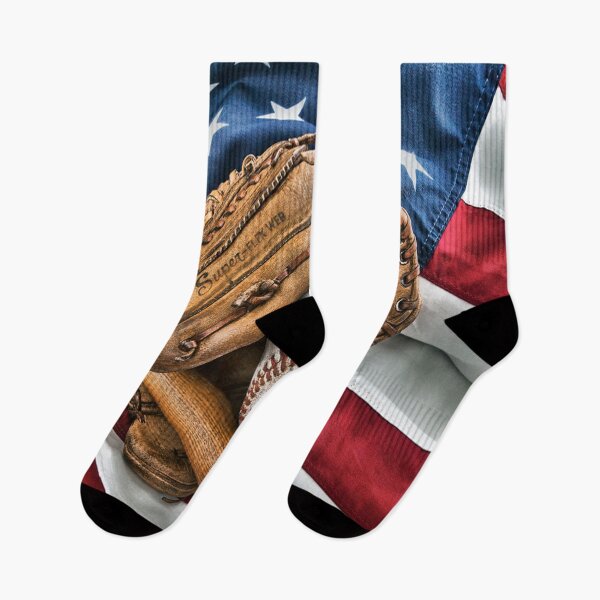 Item preview, baseball and flag wallpaper  designed and sold by chanchan79.