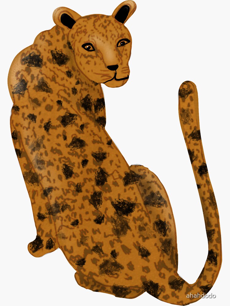 Sticker for Sale mit Leopard oder trauriger Gepard von ahahdodo