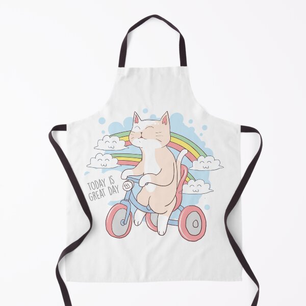 Item preview, cat autumn and valentine cute bikecycle with rainbow designed and sold by I'm Redz.