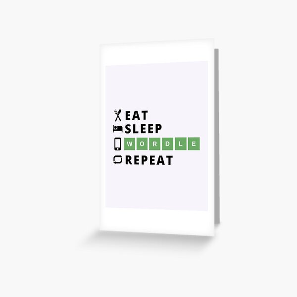 Vista previa del artículo con la obra «Eat Sleep Wordle Repeat Fun Gráfico», diseñado y vendido por babyleafshop.