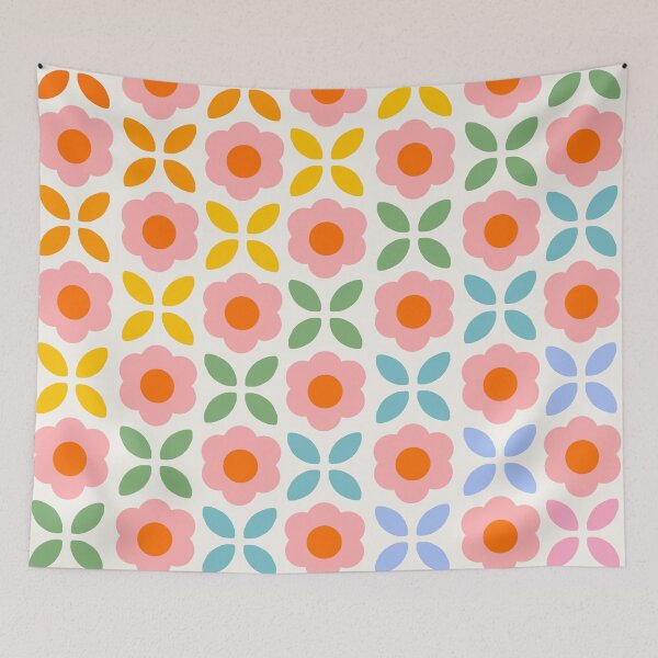 Item preview, Retro Flower Pattern - rainbow designed and sold by Gale Switzer.